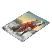 Carnet Chien Pitbull dans la neige de Noël (Côté gauche)
