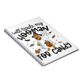 Carnet Chien Pitpull Halloween Fantôme Épouvantable (Côté Droit)