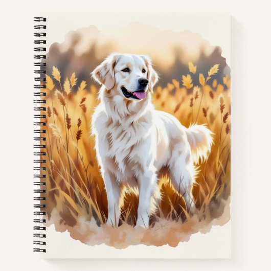 Carnet Chien Retriever Golden Blanc (Devant)