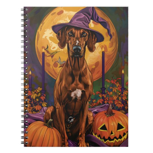 Carnet Chien Rhodesian Ridgeback Halloween Sorcière Citro (Devant)