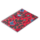 Carnet Chien rose et papillons en rouge et bleu (Côté gauche)