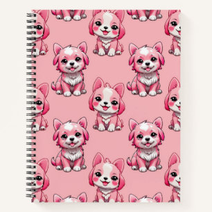 Carnet Chien rose Motif design - Rose