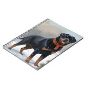 Carnet Chien Rottweiler pendant Noël de neige (Côté gauche)