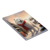 Carnet Chien Samoyé à Noël de neige (Côté Droit)