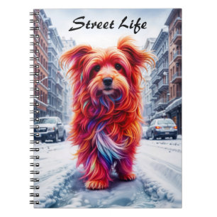 Carnet Chien sans abri par une froide soirée urbaine enne