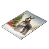 Carnet Chien Schnauzer dans la neige de Noël (Côté gauche)