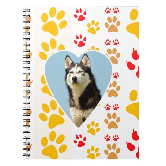 Carnet Chien sibérien - pattes cardiaques Imprimer (Devant)