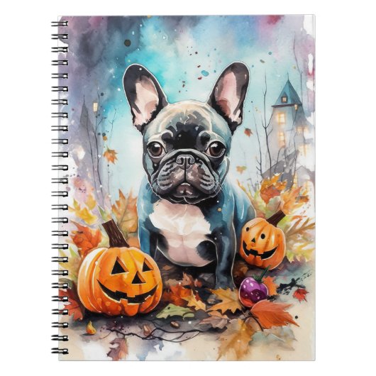 Carnet Chien-taureau français d'Halloween avec la peur Ci (Devant)