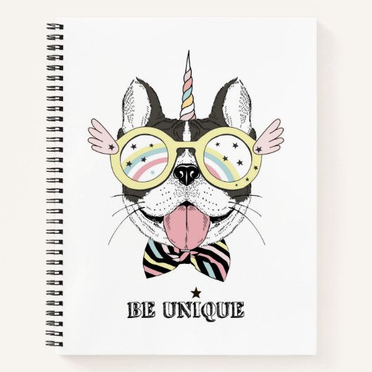 Carnet Chien-taureau français Unicorn (Devant)