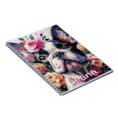 Carnet Chien-taureaux français avec Chien Rose Personnali (Côté Droit)