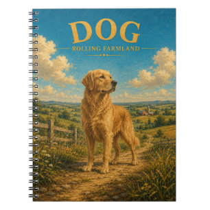 Carnet Chien Terres Agricoles Ondulantes Watercolor GeoSa