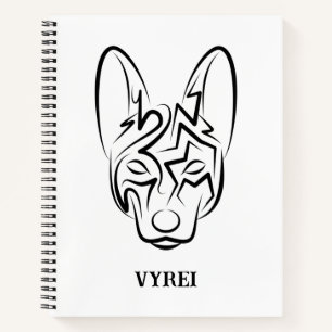 Carnet Chien tribal noir et blanc