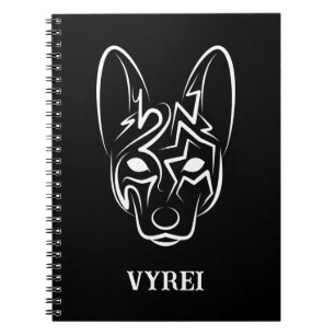 Carnet Chien tribal noir et blanc