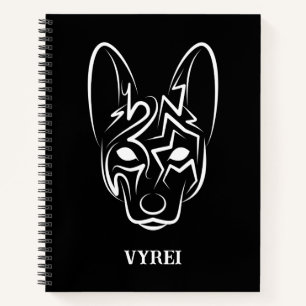 Carnet Chien tribal noir et blanc