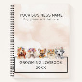 Carnet Chiens adorables avec couronne de fleurs, aquarell (Devant)