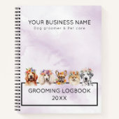 Carnet Chiens adorables avec couronne de fleurs, aquarell (Devant)