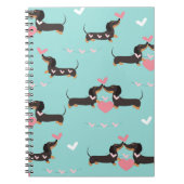 Carnet Chiens Dachshund dans l'amour et le coeur sans cou (Devant)