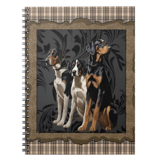 Carnet chiens de chasse sur plaid (Devant)