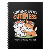 Carnet Chiens de jeu avec Flower Crowns - Fun Spring Them (Devant)