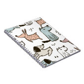 Carnet Chiens d'enfants, dessinés à la main, motif à la m (Côté Droit)