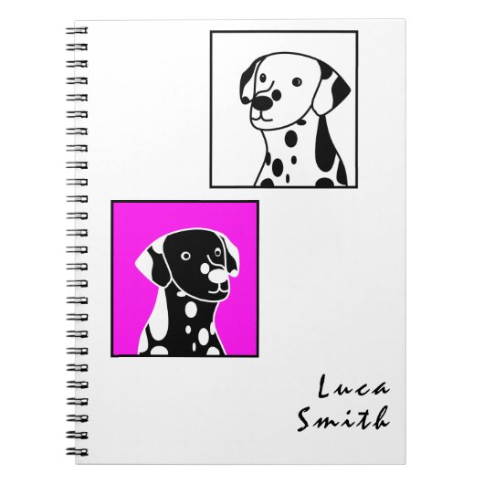 CARNET CHIENS FRAIS AVEC POINTS, POIDS, NOIR ET BLANC SIM (Devant)