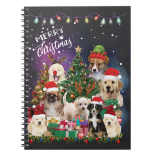 Carnet Chiens Joyeux Noël Lumière