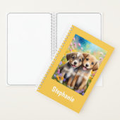 Carnet Chiens mignons Chiens Personnalisés Nom des enfant (À l'intérieur)