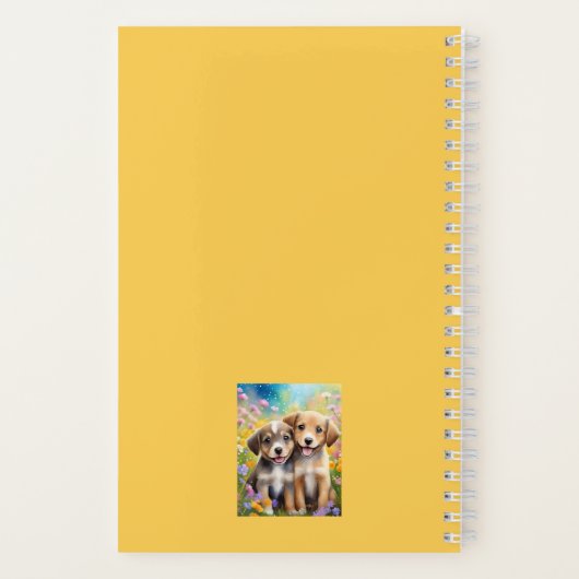 Carnet Chiens mignons Chiens Personnalisés Nom des enfant (Verso)