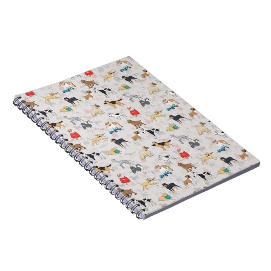 Carnet Chiens mignons Design Motif Blanc (Côté Droit)