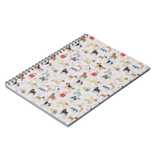 Carnet Chiens mignons Design Motif Blanc (Côté gauche)