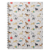 Carnet Chiens mignons Design Motif Blanc (Devant)