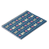 Carnet Chiens mignons, Frenchie, cœurs et os (Côté gauche)