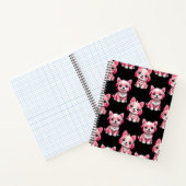Carnet Chiens roses mignons - Noir  (Intérieur)