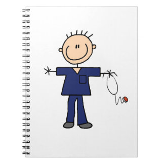 Carnet Chiffre masculin infirmière - bleu de bâton