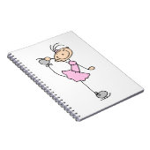 Carnet Chiffre rose patineur de bâton de fille de glace (Côté Droit)