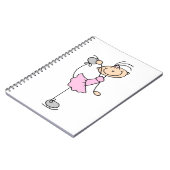 Carnet Chiffre rose patineur de bâton de fille de glace (Côté gauche)