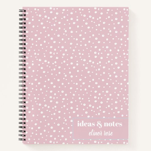 Carnet Chiffres blancs Abstraits de la main modernes rose (Devant)