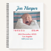 Carnet Chiffres de naissance bébé ajouter nom lieu date d (Devant)