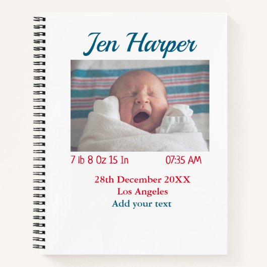 Carnet Chiffres de naissance bébé ajouter nom lieu date d (Devant)