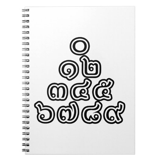 Carnet Chiffres thaïlandais Pyramide ♦ Script en thaï ♦ (Devant)