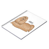 Carnet Chih tzu long cheveux dessin de chien (Côté gauche)