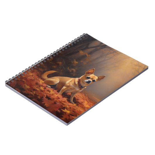 Carnet Chihuahua à l'automne Leaves automne Inspire (Côté gauche)