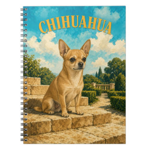 Carnet Chihuahua, Art du Chien à l'Aquarelle Vintage