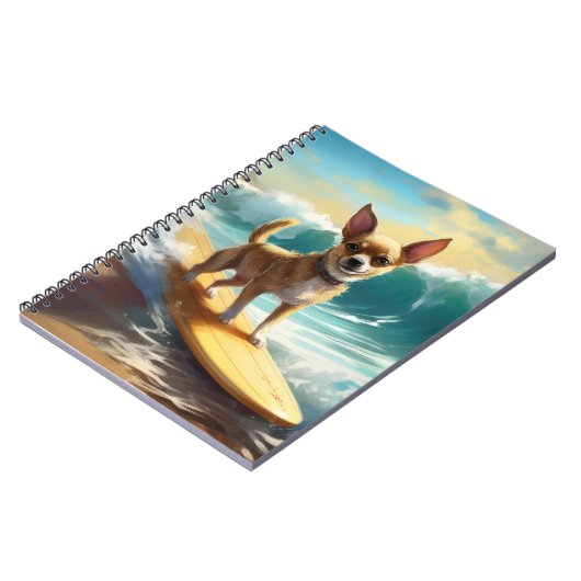 Carnet Chihuahua Beach Surf Peinture (Côté gauche)