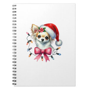 Carnet Chihuahua Chien Avec Coquette Bow Noël Corresponda