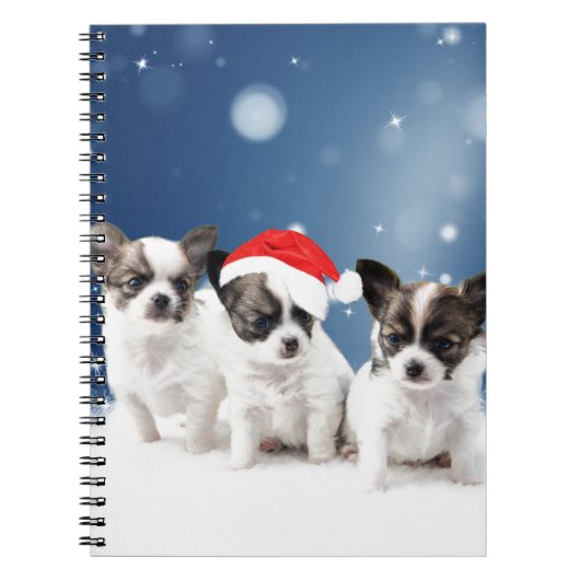Carnet Chihuahua Chiuppies mignonnes avec Noël du Père No (Devant)