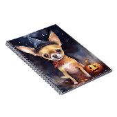 Carnet Chihuahua d'Halloween avec la peur Citrouille (Côté Droit)