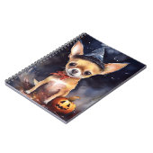 Carnet Chihuahua d'Halloween avec la peur Citrouille (Côté gauche)
