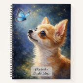 Carnet Chihuahua et Papillon Bleu (Devant)