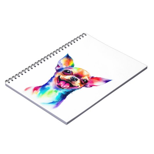 Carnet Chihuahua Lover | Chihuahua Chig art coloré (Côté gauche)
